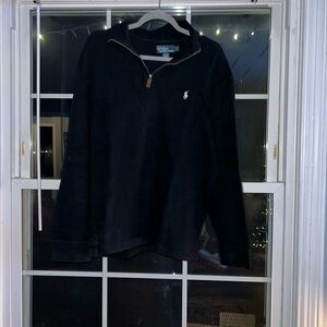 Black polo pull ovef